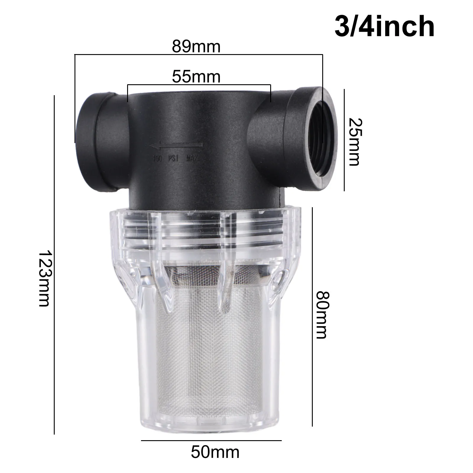 1/2”3/4”Thread 40/80Mesh Gardening Watering Filter For Water Pump Pipe Strainer Pond Cistern Cleanable Irrigation Water Cleaner