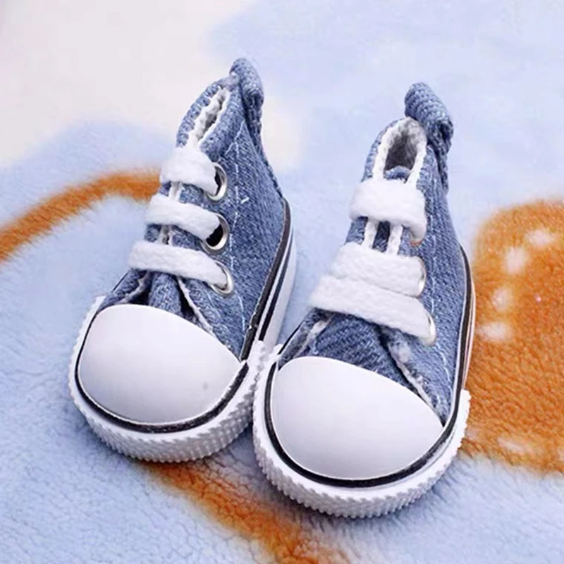 1/6 BJD Doll Shoes Handmade 5 CM Shoes for Dolls Mini Canvas Shoelace Doll Play House Dress Up Accessories Children Toys Gift