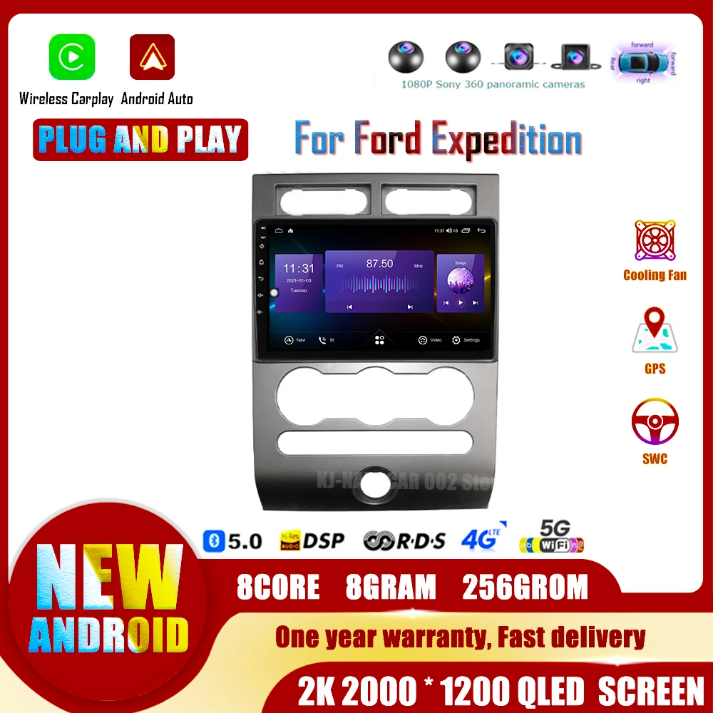 

Android 14 for Ford Expedition 2007-2017 4G Multimedia Navigation GPS Video Autoradio Player Car Stereo Wireless Carplay BT DSP