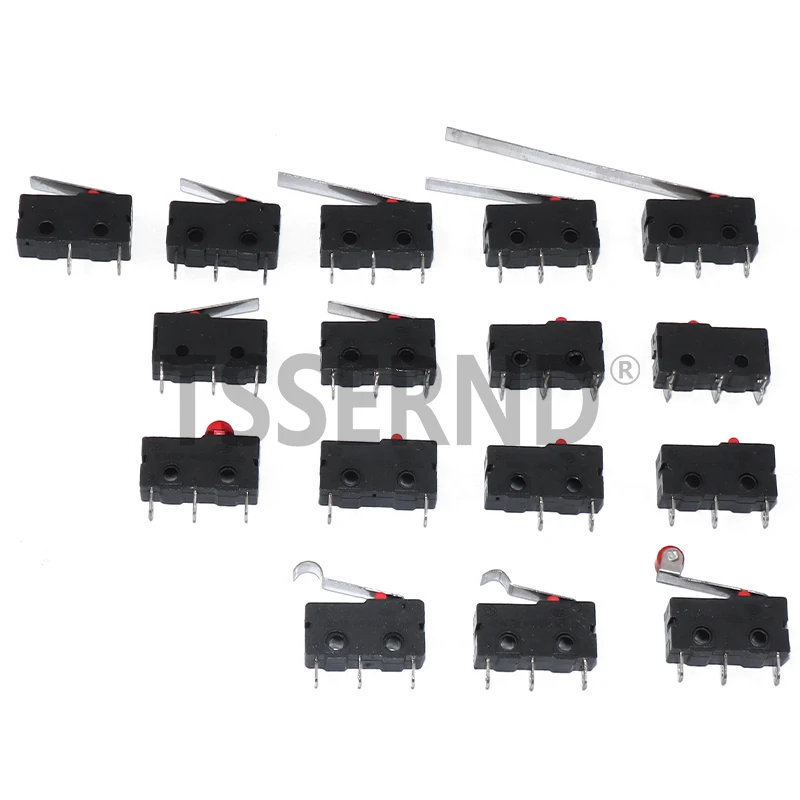 5pcs 5A 125V250V KW12 Travel Limit Switch KW11-3Z-2 With Handle 16mm Contact Button Micro switch KW12-N 2Pin/3Pin KW12-A NO/NC