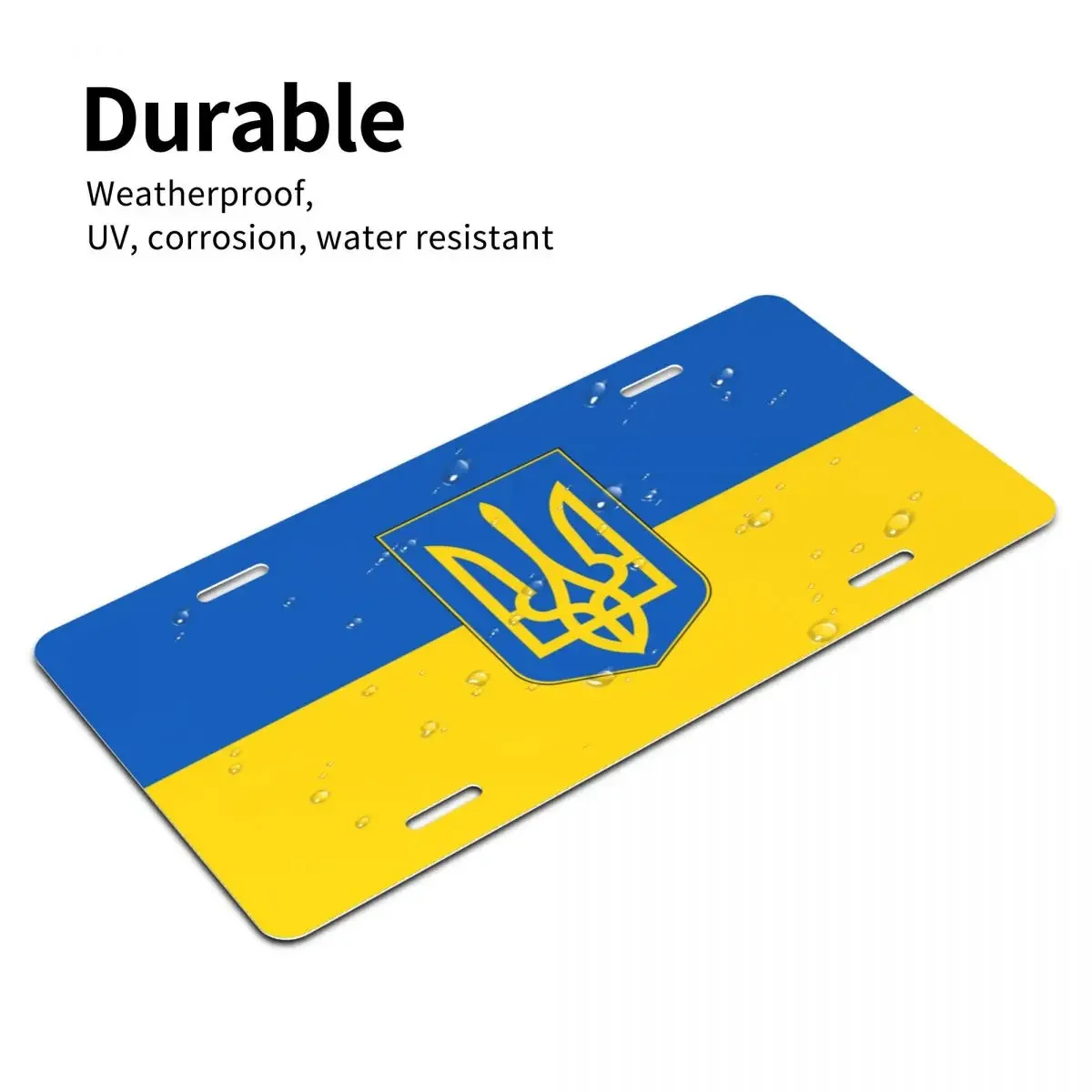 Custom Flag Of Ukraine License Plate Patriotic Decorative Car Front License Plate Aluminum Metal Sign Vanity Tag 6 X 12 Inch