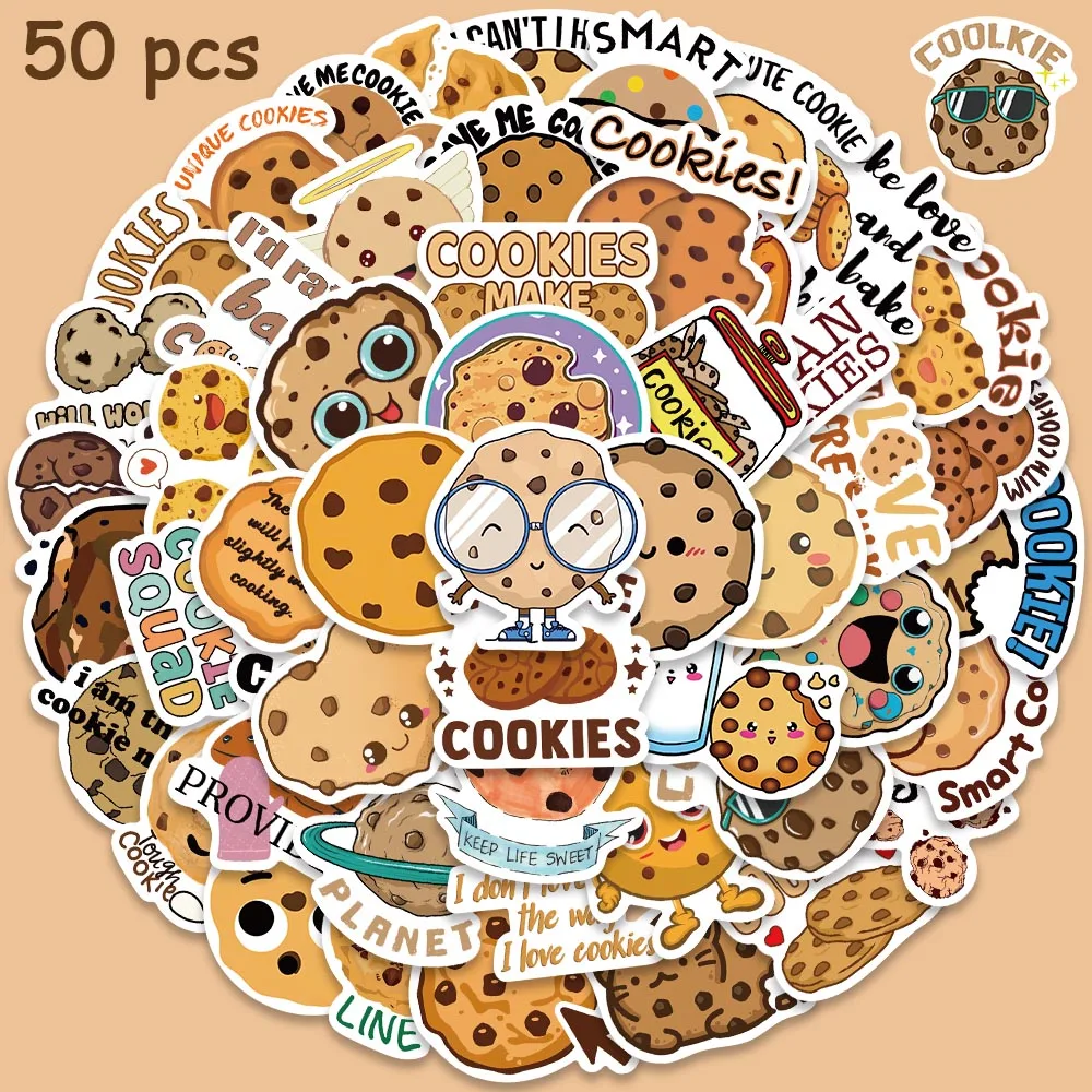

50 шт., наклейка с мультяшным печеньем, креативная забавная наклейка для телефона, ноутбука, холодильника, рюкзака, багажа, журнала, наклейка, студенческая награда