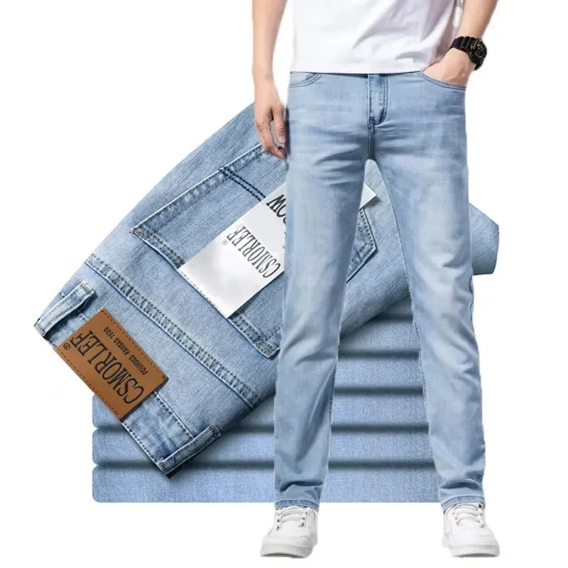 

2026 Fashion Male Casual Denim Men's Jeans Slim Wholesale Jeans Summer Style Light Men's Jeans