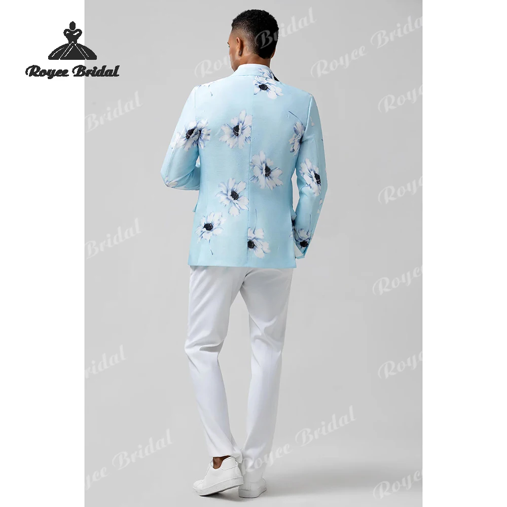 الذروة التلبيب قطعتين زر واحد بدلة رجالية الزفاف 2026 أزرق فاتح سليم صالح الأعمال مساء البدلة زي أوم خطاباتخطابهزوجات