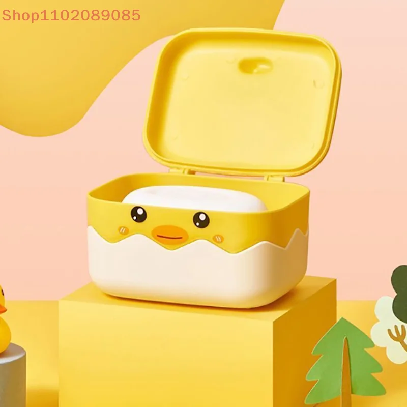 

Пластиковая коробка для мыла в форме мультяшной утки, держатель для хранения в ванной комнате, 1 шт.