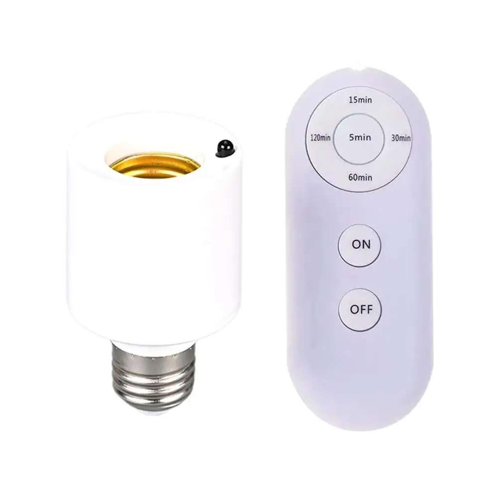 E27 Wireless Remote Control Smart Timer Switch 85V-265V Lamp Holder House Multi Light Switch Baby Room Bedroom Timer Switch ﻿