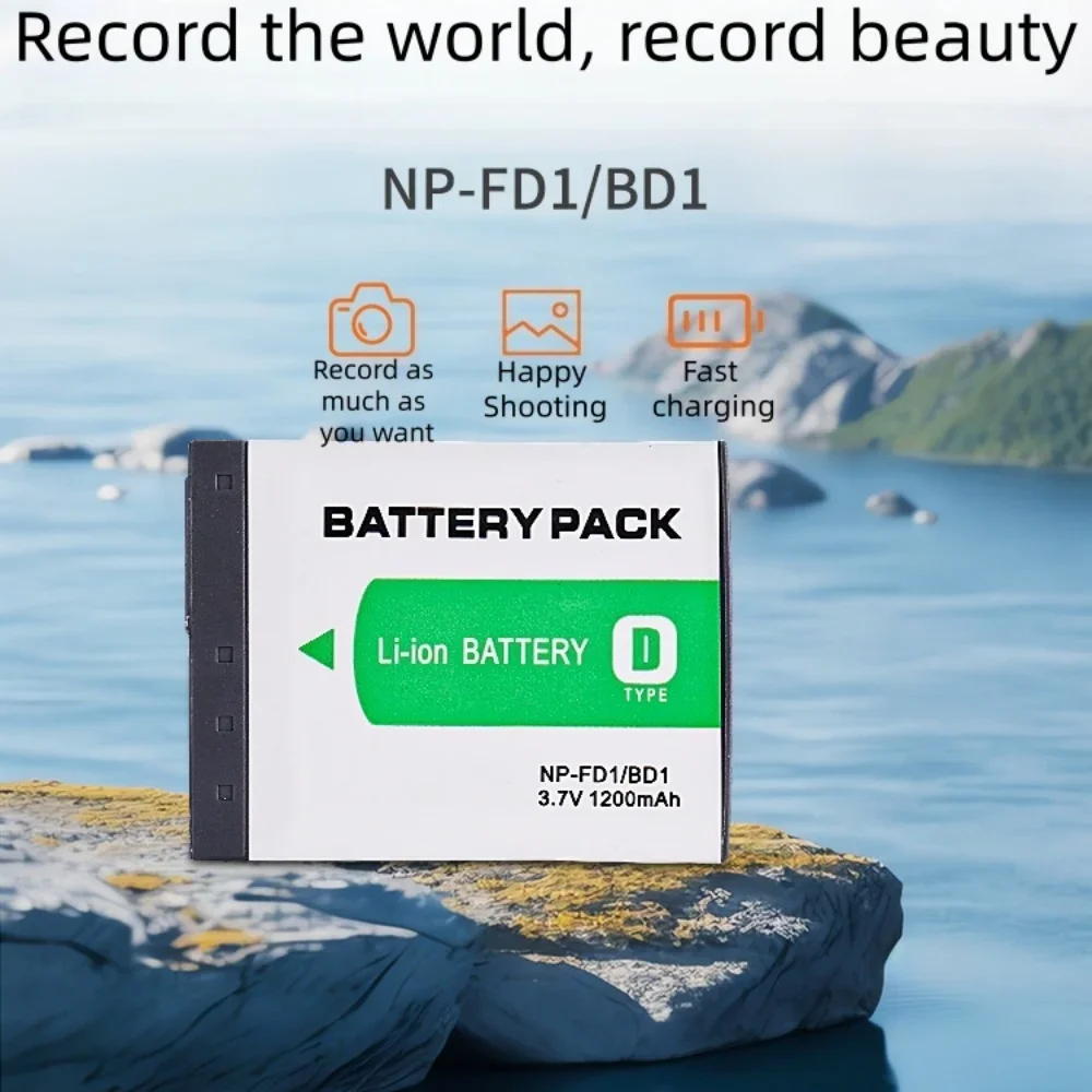 3.7V NP-BD1 Digital Camera Battery 1850mAh Rechargeable Battery, Suitable for Sony DSC-TX1 T70 T77 T90 T200 T700 T900 NP-FD1