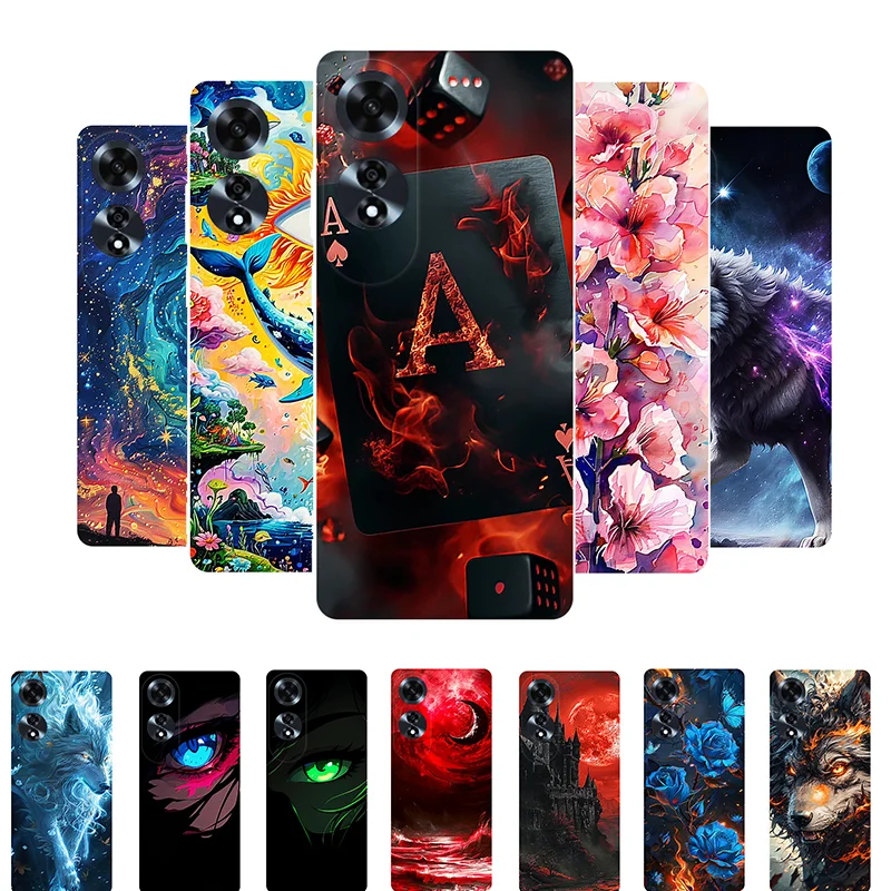 For OPPO A60 4G CPH2631 Case Soft Silicone Poker Wolf Cute Fashion Back Cover for OPPO A60 5G CPH2683 Case Protective OPPOA60