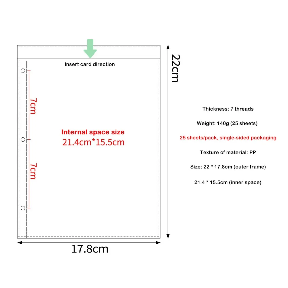 10Pcs Or 25Pcs Transparent A5 Kpop Photocard Binder PP Multiple Pockets Kpop Photocard Binder Sheets 3 Hole 3 Ring DIY