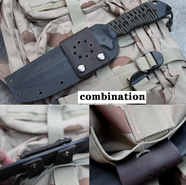 Combination Tactical Leather Buckle K Sheath Modification Accessories Scabbard Carrying System Belt Buckle