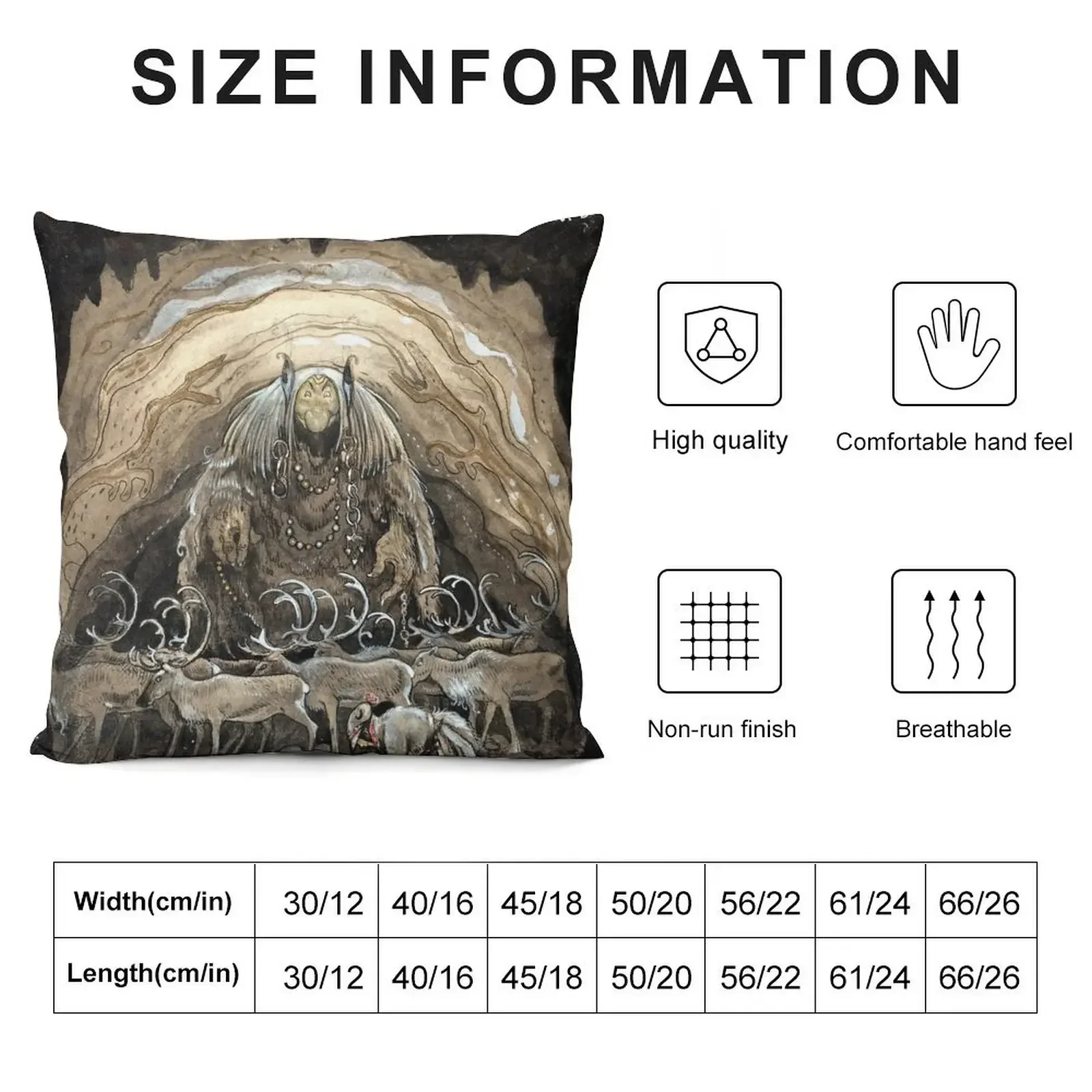 Troll in a Cave with Deer - John Bauer Throw Pillow Cushions Cushions For Sofa Pillow Cover Cushions For Decorative Sofa pillow