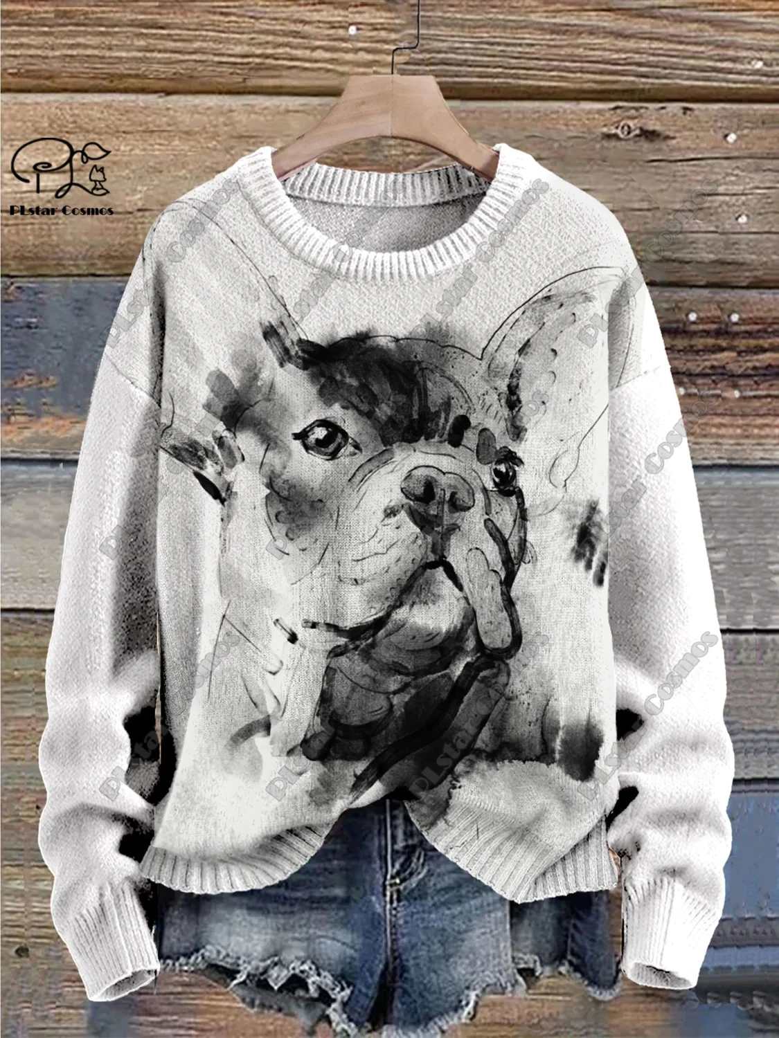 New Animal Series 3D Printing Cute Sketch Dog Art Print Authentic Ugly Sweater Winter Casual Unisex Sweater  G-2