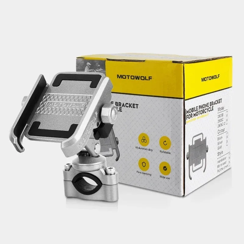 360 Degree GPS Electric Bike Aluminum Alloy Motorcycle Motorbike Bicycle Handlebar Phone Holder Stand Mount Bracket Shock Absorb