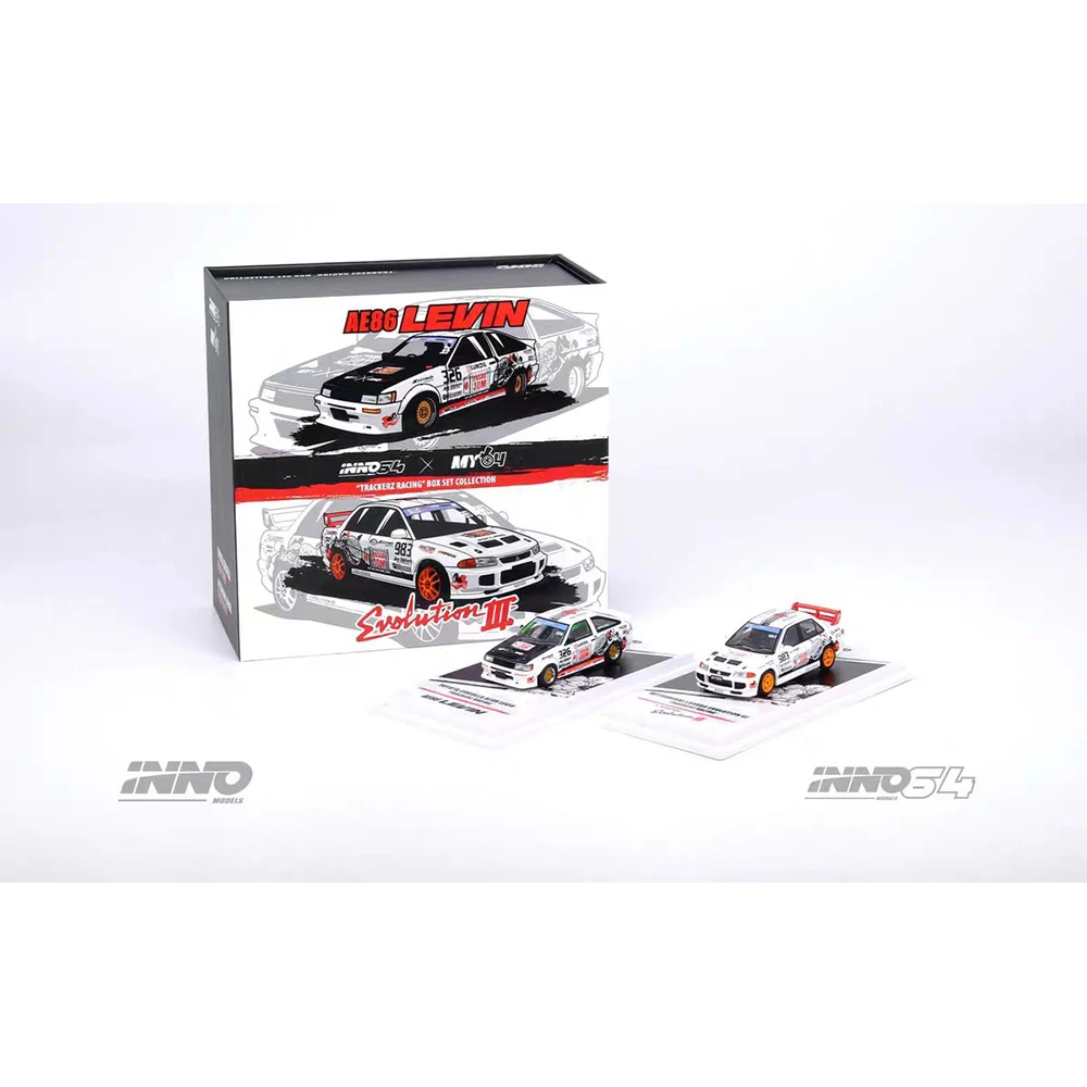 INNO 1:64 Toyota AE86 TURN14 TRUENO N2 Mitsubishi EVO3 Malaysia Exhibition Limited Alloy Die-cast Car Model Collection Gift Toy