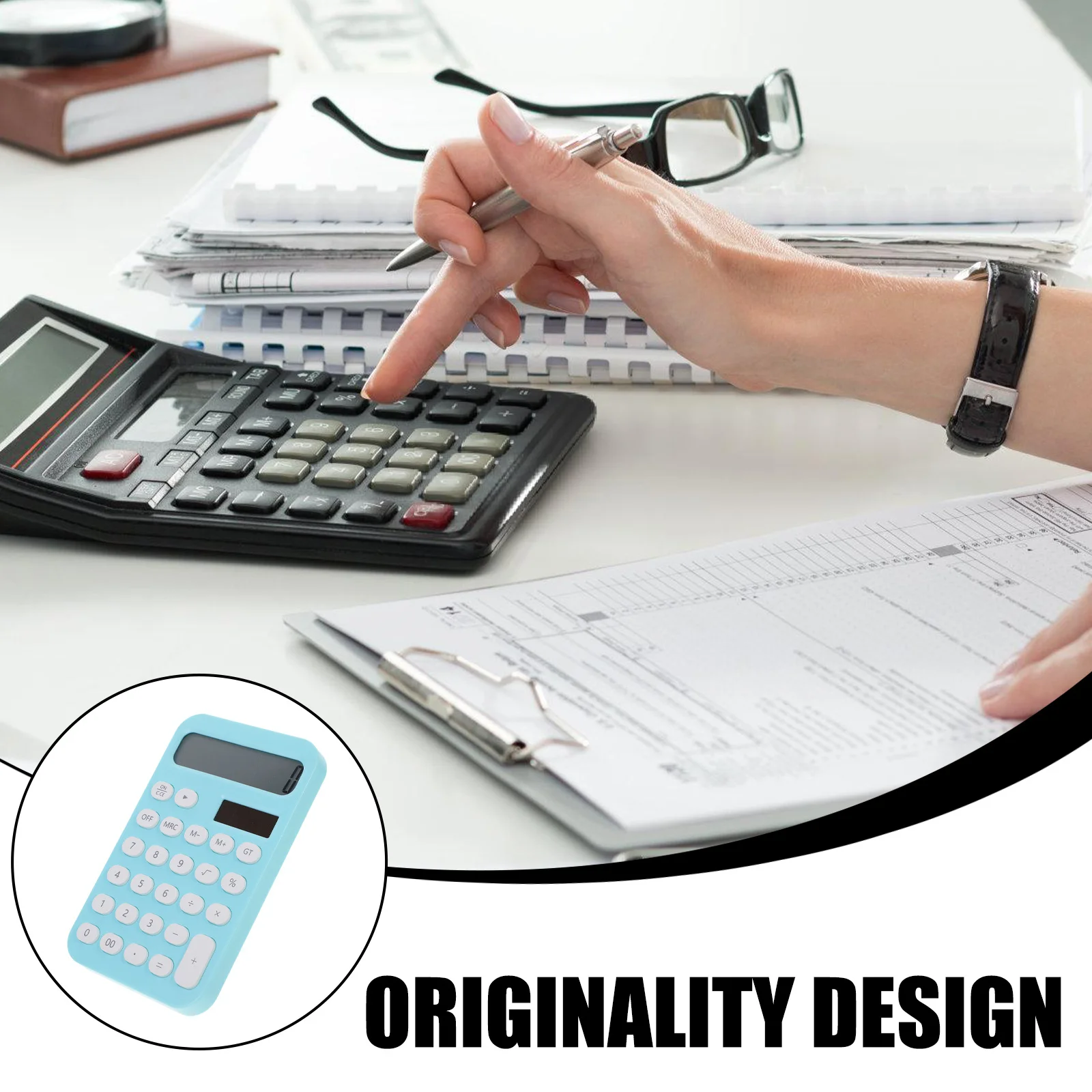 

Portable Small Electronic For Students Office Workers Math Learning Tool Cute Desk Calculator Basic Functional Pocket