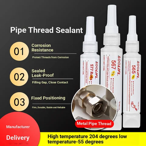 Loctite Anaerobic Pipe Sealing Glue 565 567 577 Detachable Metal Piping Liquid Tape for Industrial Use Raw Material