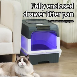 Fully Enclosed Cat Litter Box Ultraviolet Sterilization Drawer Pet Supplies Special Cleaning Anti-Splash Cat Litter Box
