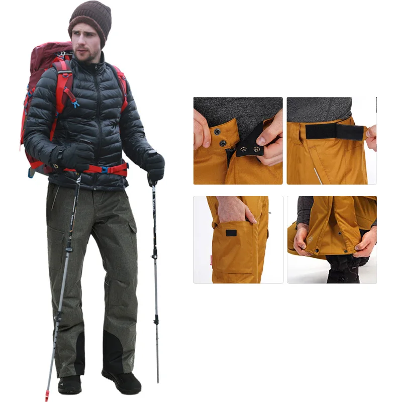 HARD LAND Men\'s Snow Pants Waterproof Insulated Ski Pants Windproof Durable Snowboard Pants for Winter