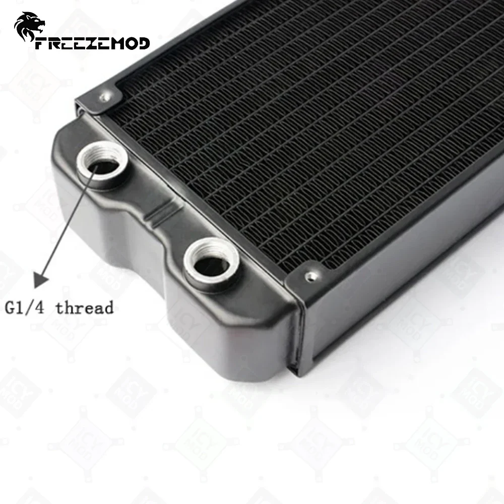 FREEZEMOD Radiatore in alluminio da 120 mm Spessore 45 mm Raffreddamento ad acqua per computer Dissipatore di calore a doppio strato G1/4 Interfaccia filettata SR-120SL