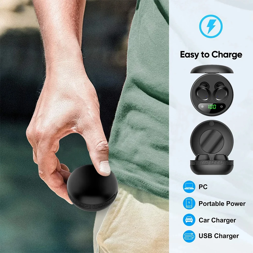 سماعات إلغاء الضوضاء في الأذن ، الرياضة ، مقاومة للماء ، بلوتوث ، TWS ستيريو ، صغير ، محمول ، لاسلكي