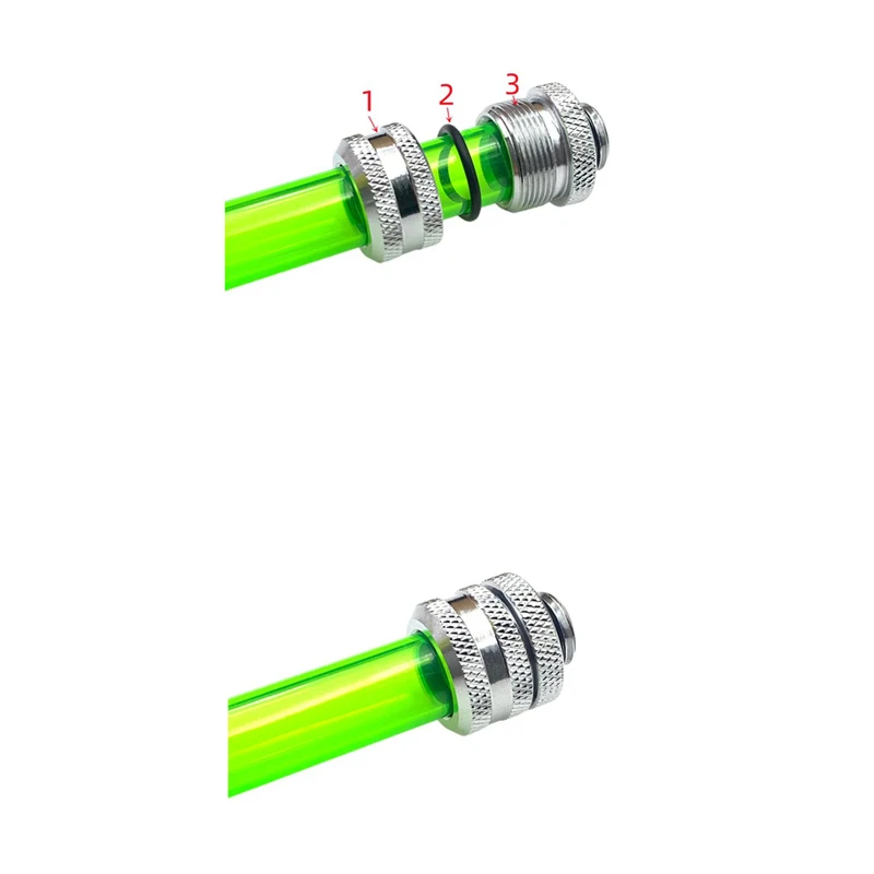 2 шт., комплект фитингов для жестких трубок для OD14 мм ID10 мм, акриловый PETG, жесткий компрессионный разъем для системы водяного охлаждения компьютера