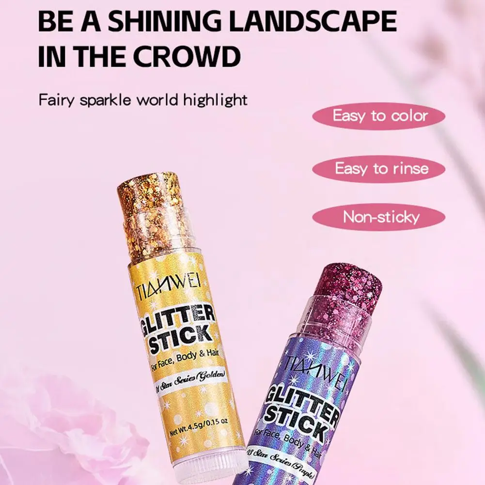 Glitzer-Pailletten-Stick Funkelndes Gel Schimmerndes Langanhaltendes Gesichts-, Lippen-, Haar-, Körper-Make-up für Party, Festival, Bühne, Kosmetik-Creme-Gel Neu – Detail 10