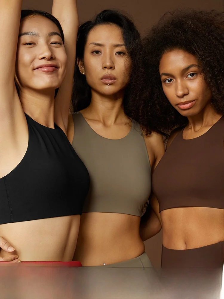 Sports Bra Women's Vest Style Underwear Running Yoga Fitness Anti-Sagging Outdoor Wearable Bra Full Cup No Wire Shoulder Straps