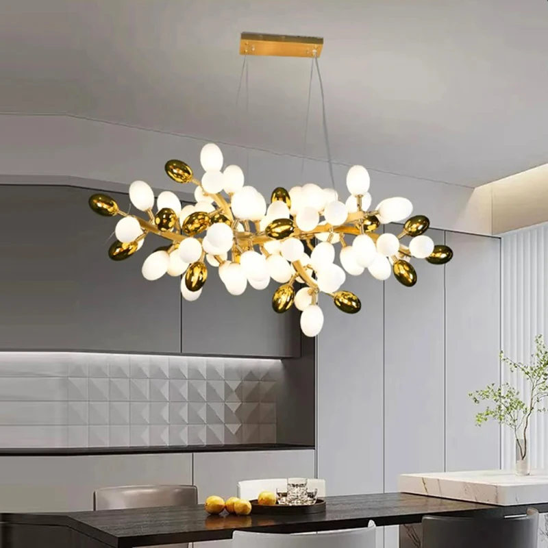 Nordic Designer Luxury Glass LED Pendant Lamp Living Room Restaurant Bedroom Villa Hotel High-end Chandelier Home Decor Lighting