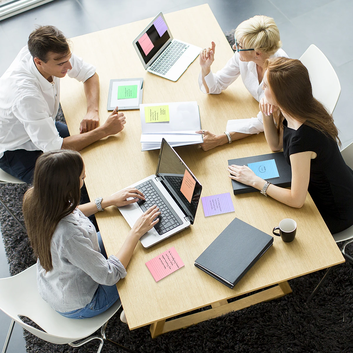 Heldere kleuren Zelfklevende notitieblokken Bulknotitieblokken Memoblokken Mooi schrijven Schattig