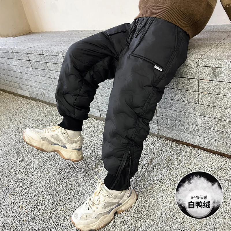 الأولاد شتاء دافئ امبسوول رشاقته طفل Sweatpants يندبروف الدافئة حفظ السراويل الشتاء الملابس الدافئة ركض الصوف مبطن بنطلون