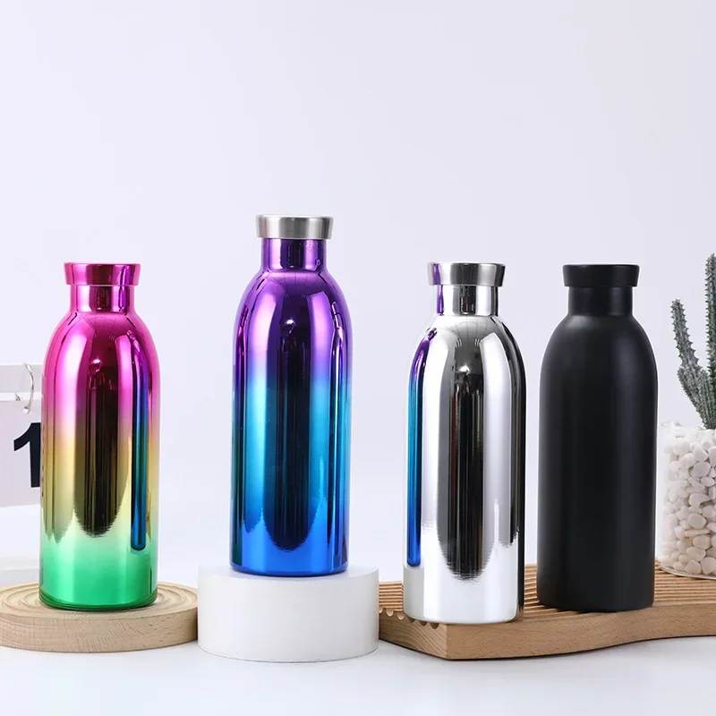 New Double layered Vacuum Coke Bottle Outdoor Portable Sports Water Bottle 304 Stainless Steel Small Mouth Bottle