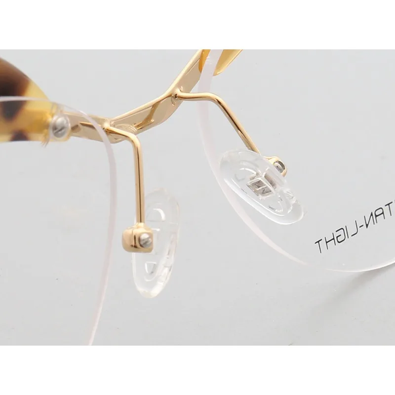 New Half Rim Tortoise Shell Women Eyeglass Frames Butterfly Vintage Metal Fashion Glasses Frames Prescription Lenses Eyeglasses