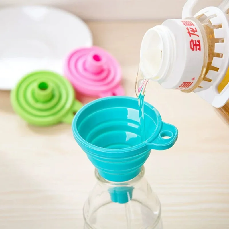 Food Grade Silicone Separatory Funnel – Extra Large&Thickened Portable Foldable Kitchen Funnel Spout for Easy Pouring&Measuring