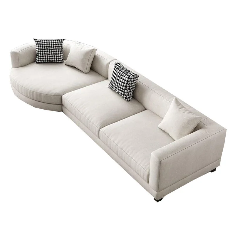 

Fabric arc corner special-shaped sofa large apartment combination