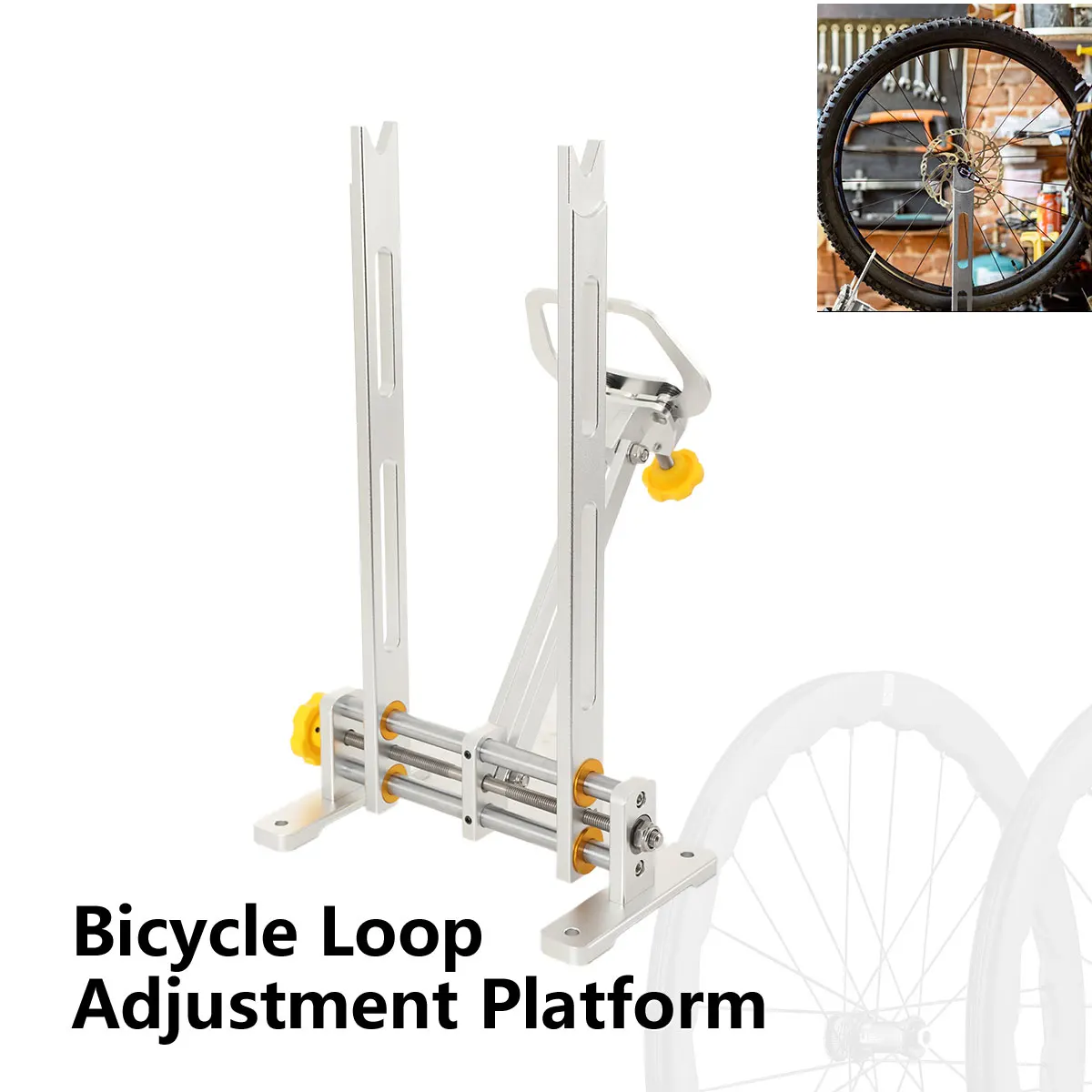 Image of Fahrrad-Laufrad-Ausrichtungsständer, Felgen-Korrekturständer, Einstellbares Werkzeug zur Felgenjustierung, Verstellbare Fahrrad-Laufrad-Reparaturhalterung