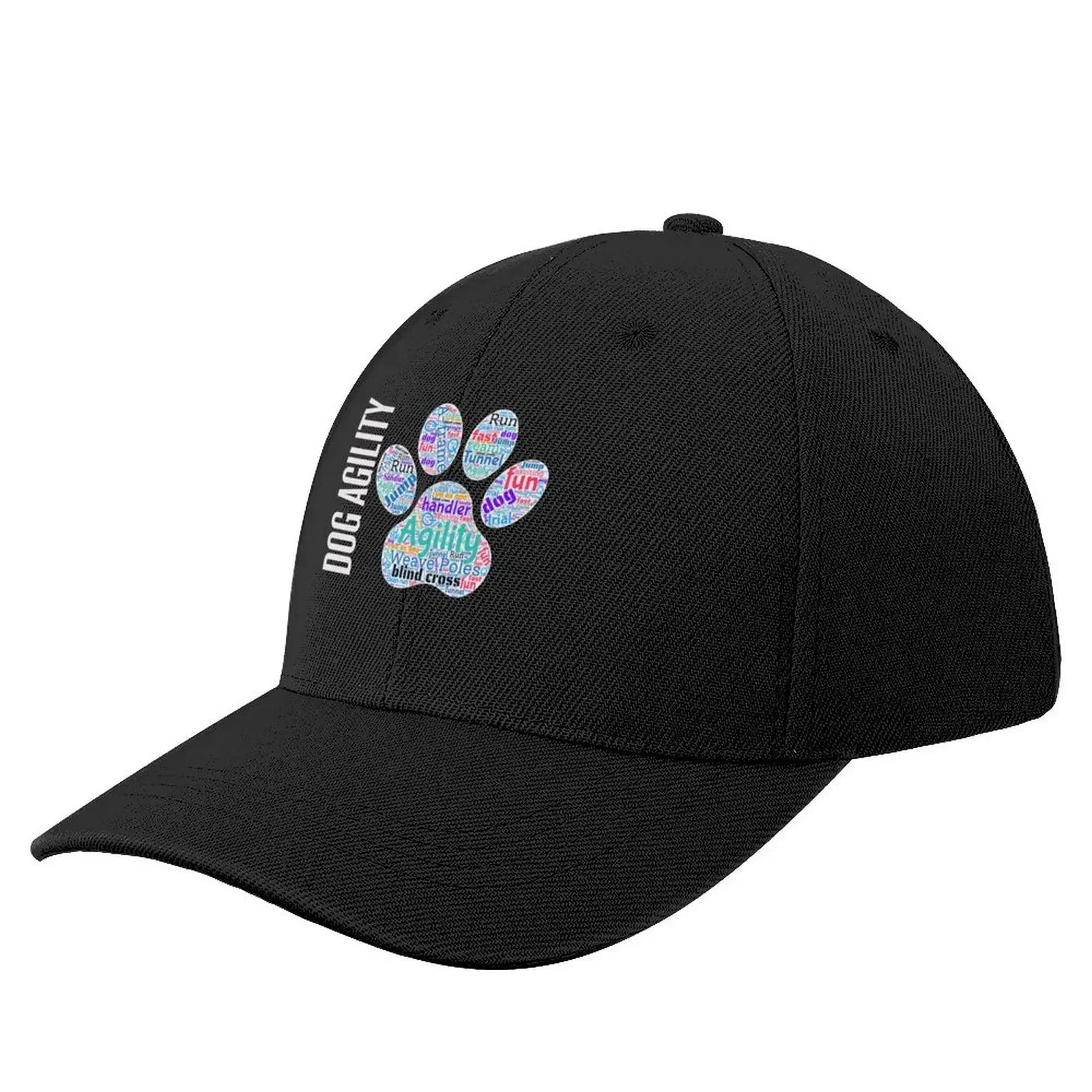 

Dog agility lover - Dog agility word cloud in shape of paw Baseball Cap Dropshipping Golf Cap Women Caps Men's