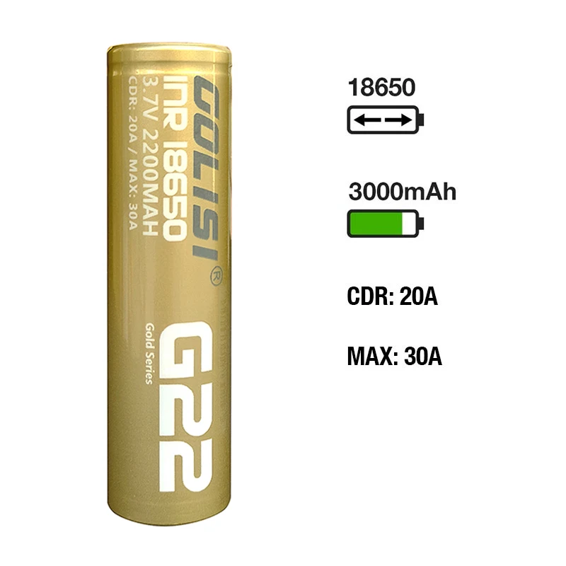 الأصلي GOLISI G30 18650 بطارية 3000mah 3.7V 30A عالية استنزاف قابلة للشحن بطاريات ليثيوم قدرة عالية 100% الصف أ خلية