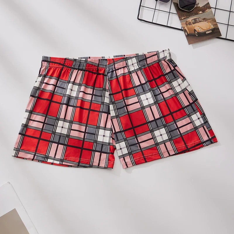 7pcs Random Men's Fashion Plaid Boxer Briefs Sexy Versatile Comfortable Breathable Shorts Push Sizs S-XXL Elderly Panties
