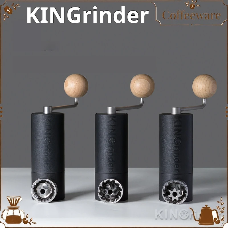 KINGRINDER Pシリーズ 手動コーヒーグラインダー 精密調整可能 ステンレス鋼製バリ刃 ポータブル 家庭用 ポアオーバー エスプレッソコーヒー対応