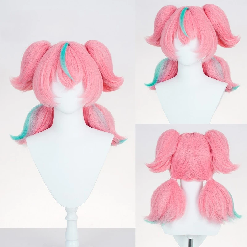 วิกผมสั้นสีชมพูสำหรับคอสเพลย์ตัวละคร Aria จากเกม Zenless Zone Zero วิกผมสังเคราะห์ อุปกรณ์ประกอบฉากสำหรับการแสดงบทบาทสมมติ ของตกแต่งผมสำหรับผู้หญิง งานปาร์ตี้ธีม