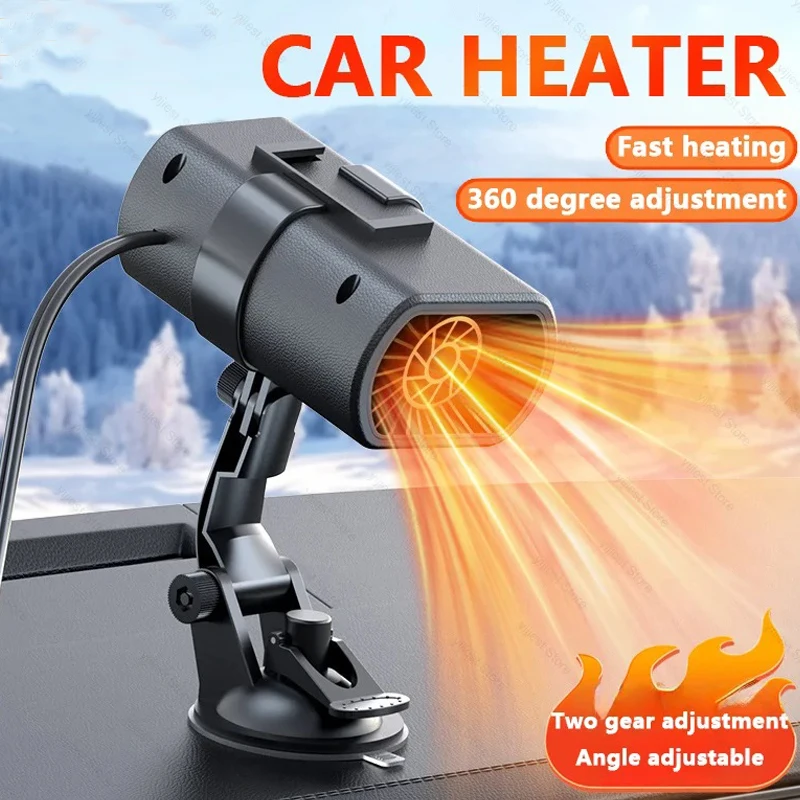 Car Heater Winter Fast Heating 12V Portable Electric Heated Fan Windshield Defogging Heating For Car Window Warm Car Accessory