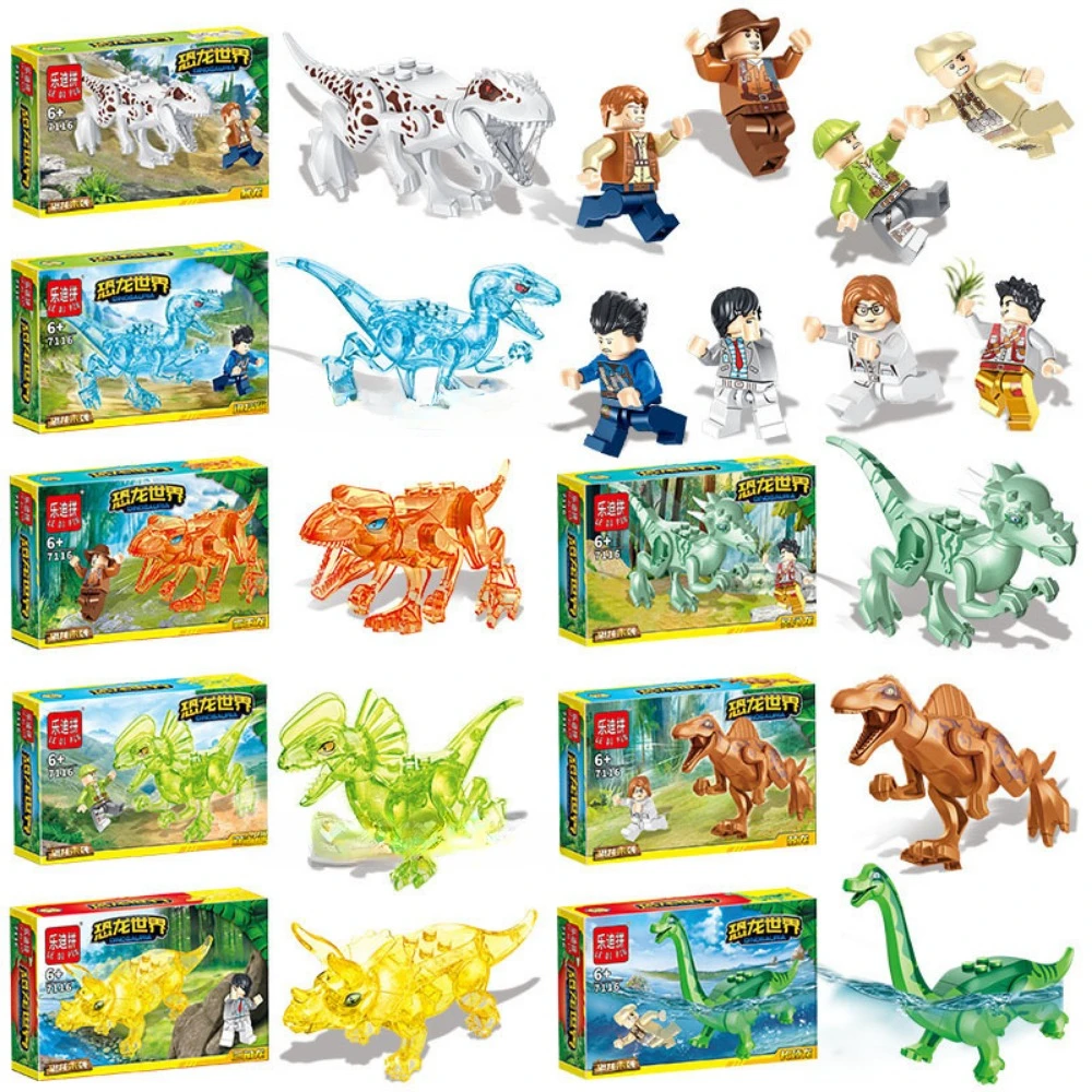 Décennie s de construction de la série des dinosaures en cristal pour enfants, modèle d'assemblage de dragon triangle, roi, épée, jouets originaux, cadeaux de vacances