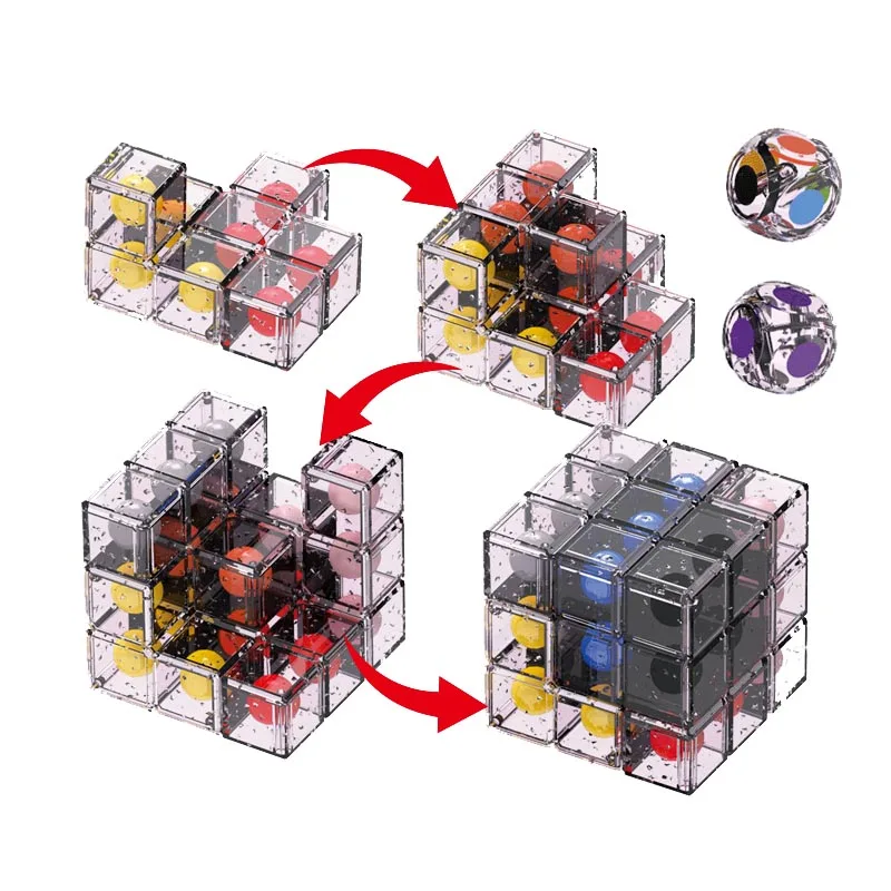 Magic Cube Puzzle Fidget Toys for Anxiety Toys for Kids Cubo Magic Cube Soma Volume Luban Lock Assembly Educational