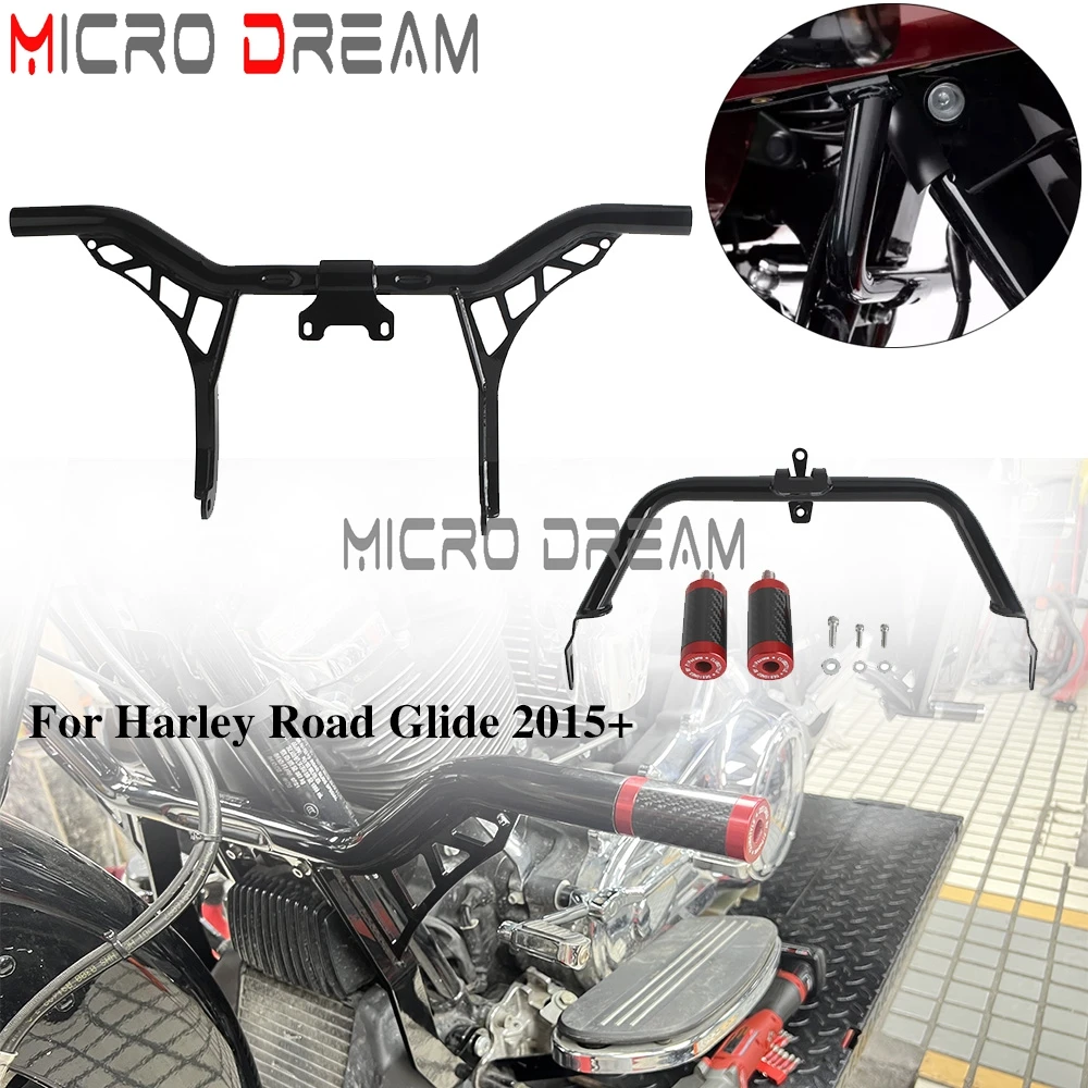 

1 Set Motorcycle Front Bumper Crash Bar Fairing Support Bracket For Harley Road Glide Special ST Ultra Limited CVO 2015-2024