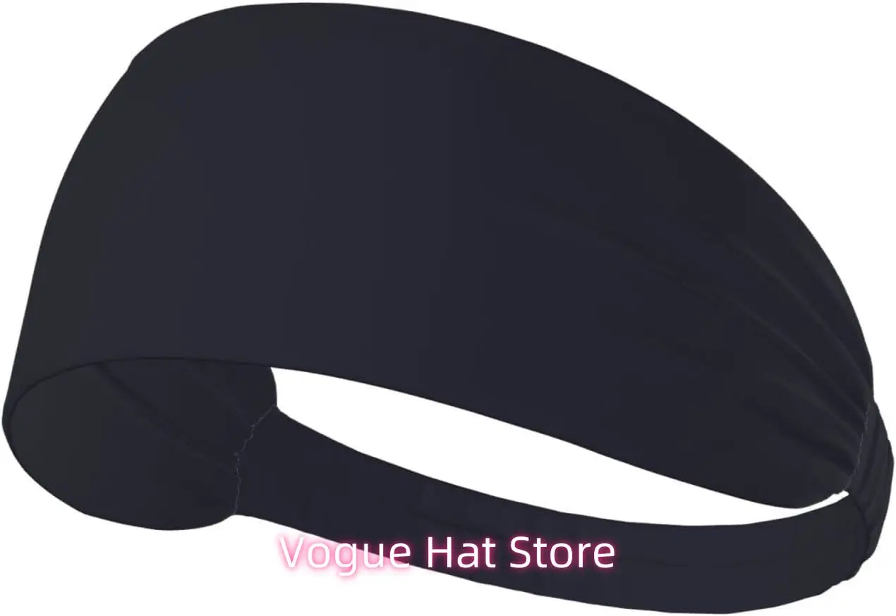 

Solid Color Black Elastic Exercise Headband, Fitness Exercise Yoga Cycling Headband, Outdoor Sports Elastic Sweat-Absorbing Head