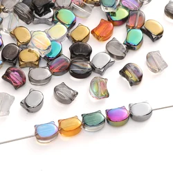 10pcs 10x8mm Shiny Cute Cat Head Crystal Beads Czech Glass Loose Beads Charms For DIY Bracelets Necklace Jewelry Making Findings