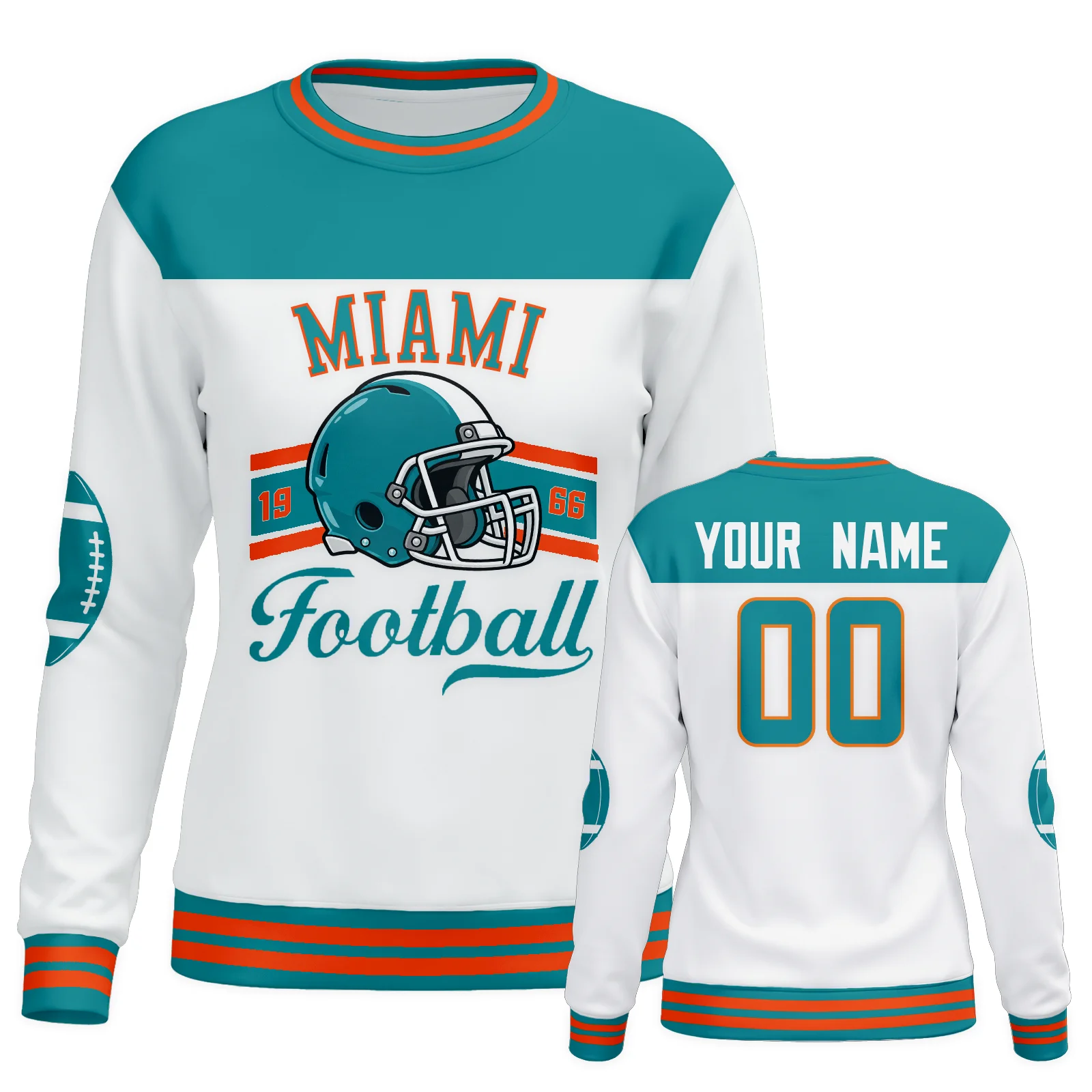 Personalized Miami City Sweatshirt for Women, Custom Name Number Crewneck Sweatshirt, Custom Logo Design, Casual Daily Wear