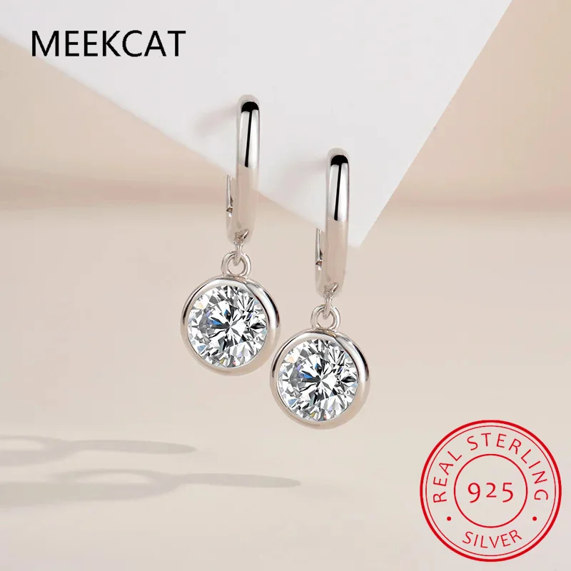 925 Sterling Silver 0.5-1 Carat Moissanite Bubble Earbuckles Fashion Trend Design Light Luxury Sense Casual Temperament Ladies