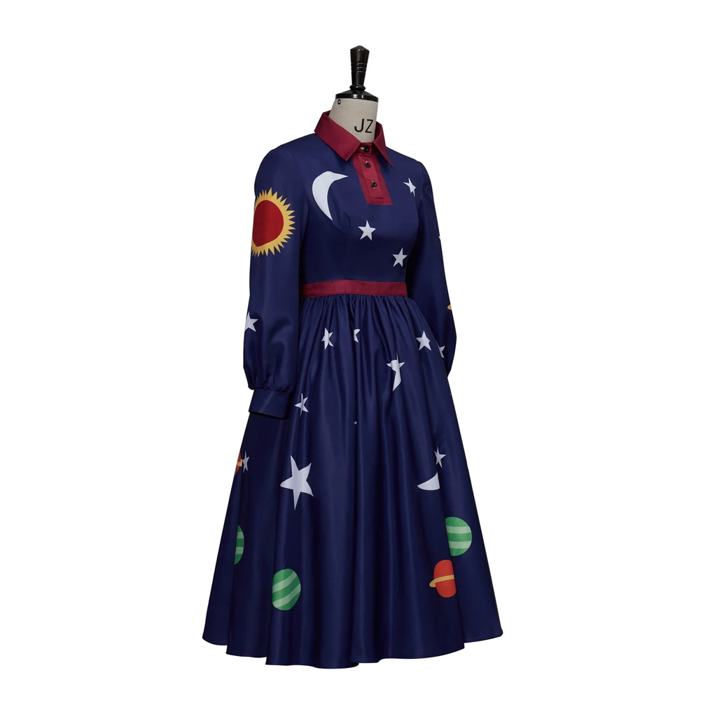 Magic School Bus Ms.Frizzle Costume Cosplay Spazio Galassia delle Donne Vestito Fantasia Pianeti Stampato Tuta Halloween Astronauta Cos