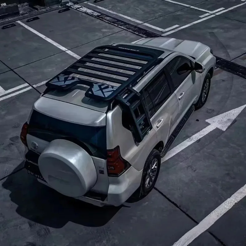 

Factory Hot Selling Cross-Border Aluminum Alloy Roof Rack with Side Ladder Overbearing Roof Platform 100kg
